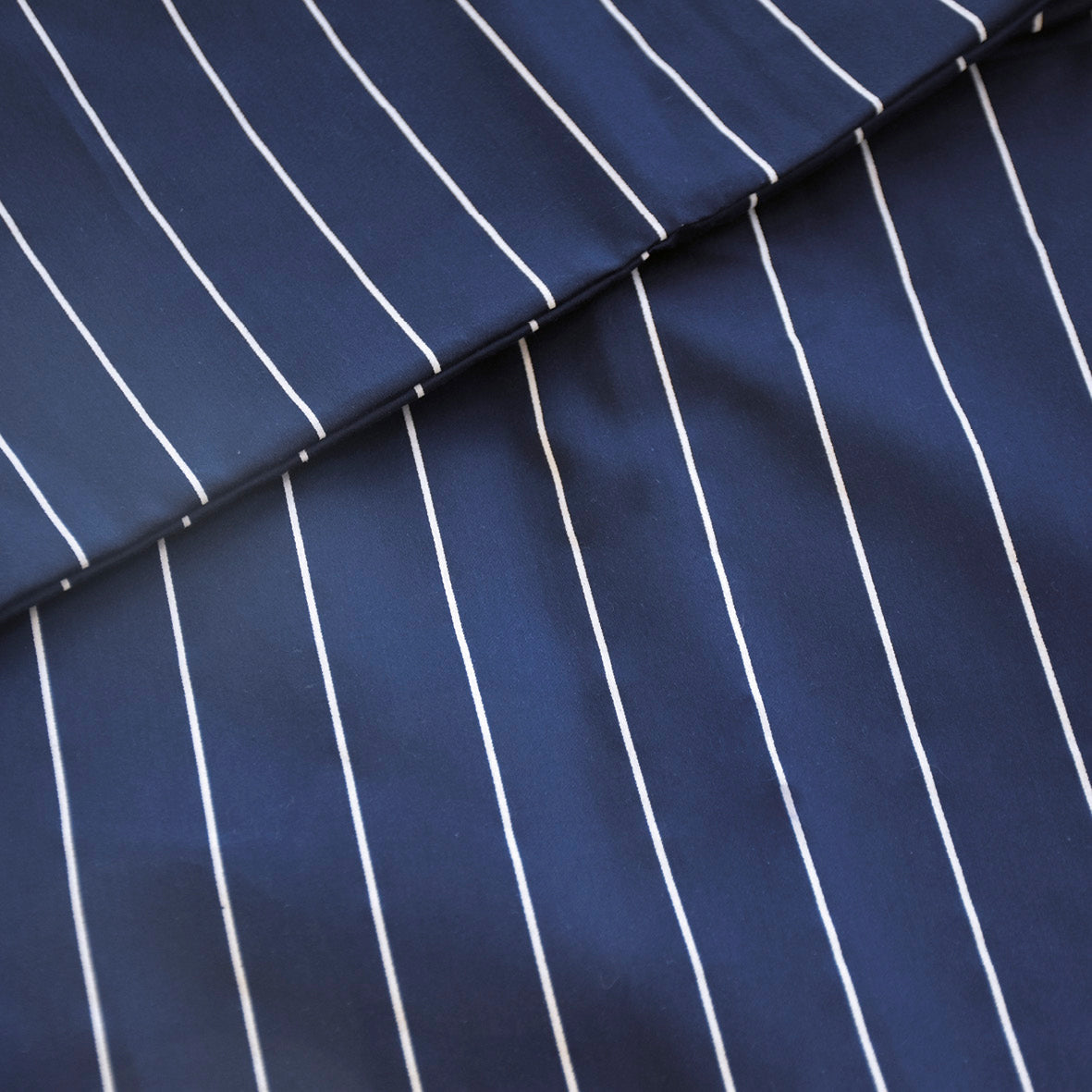 Pillowcase(s) cotton satin - Rayures classiques dark blue