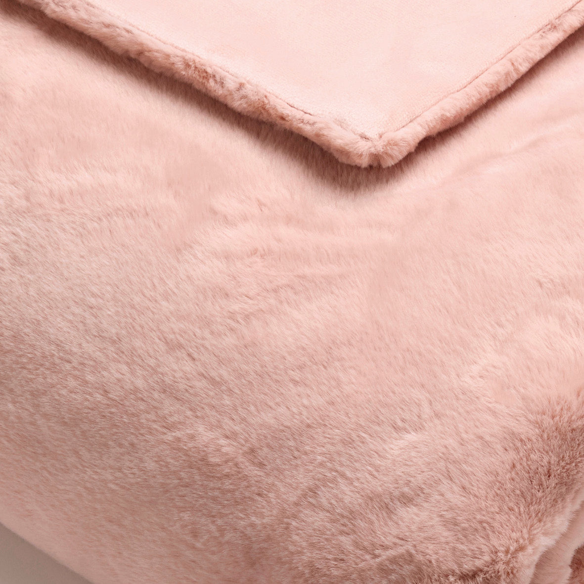 Plaid imitation fourrure - Rose clair - 130 x 180 cm