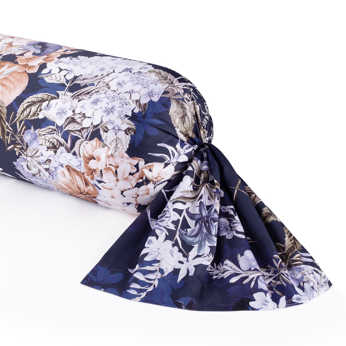 Pillowcase(s) cotton satin - Floraison d'hortensias dark blue