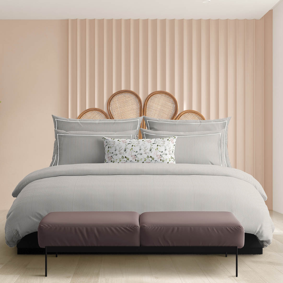 Ensemble de draps coton percale - Nantes Taupe