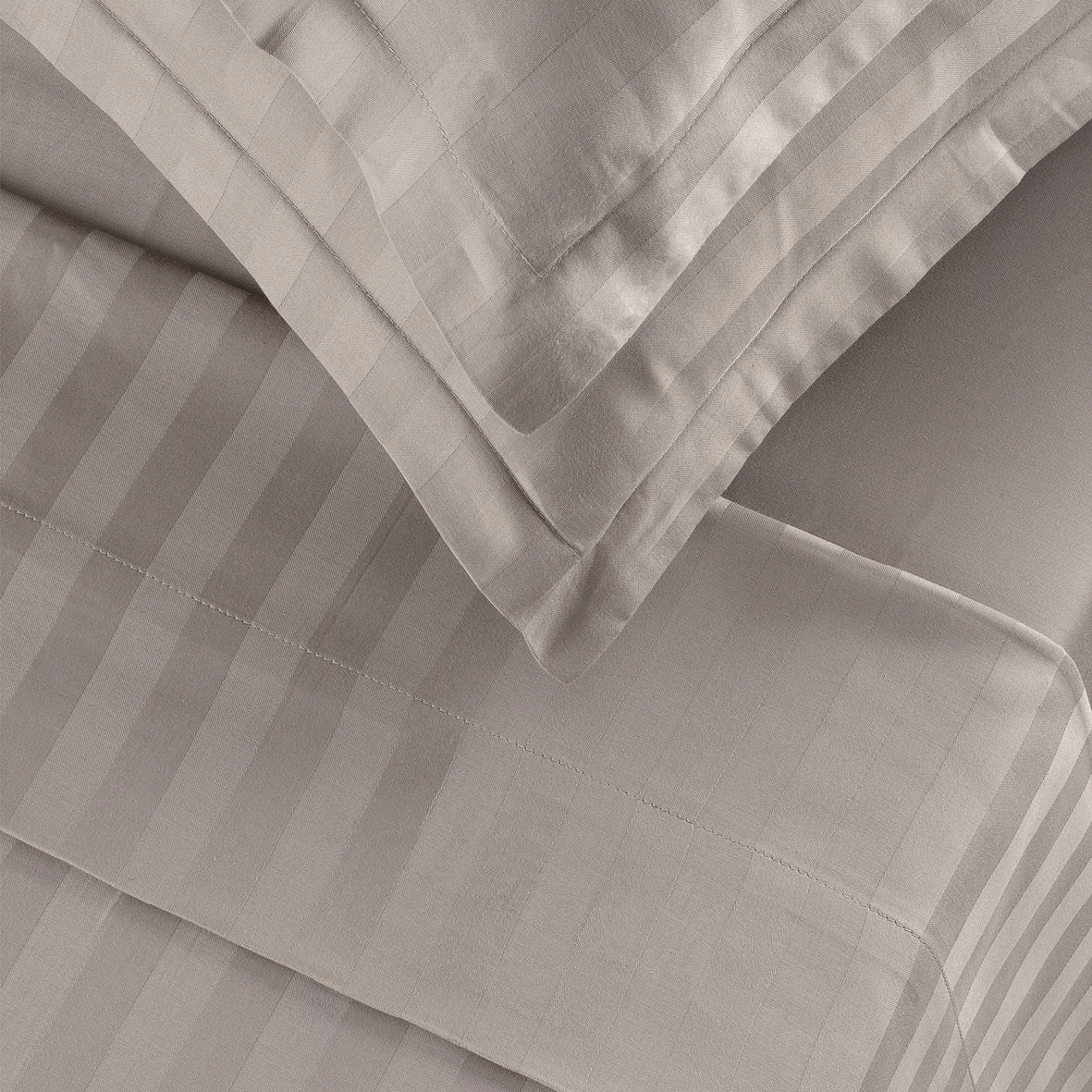 Sheet set cotton satin - Dobby stripe woven Taupe