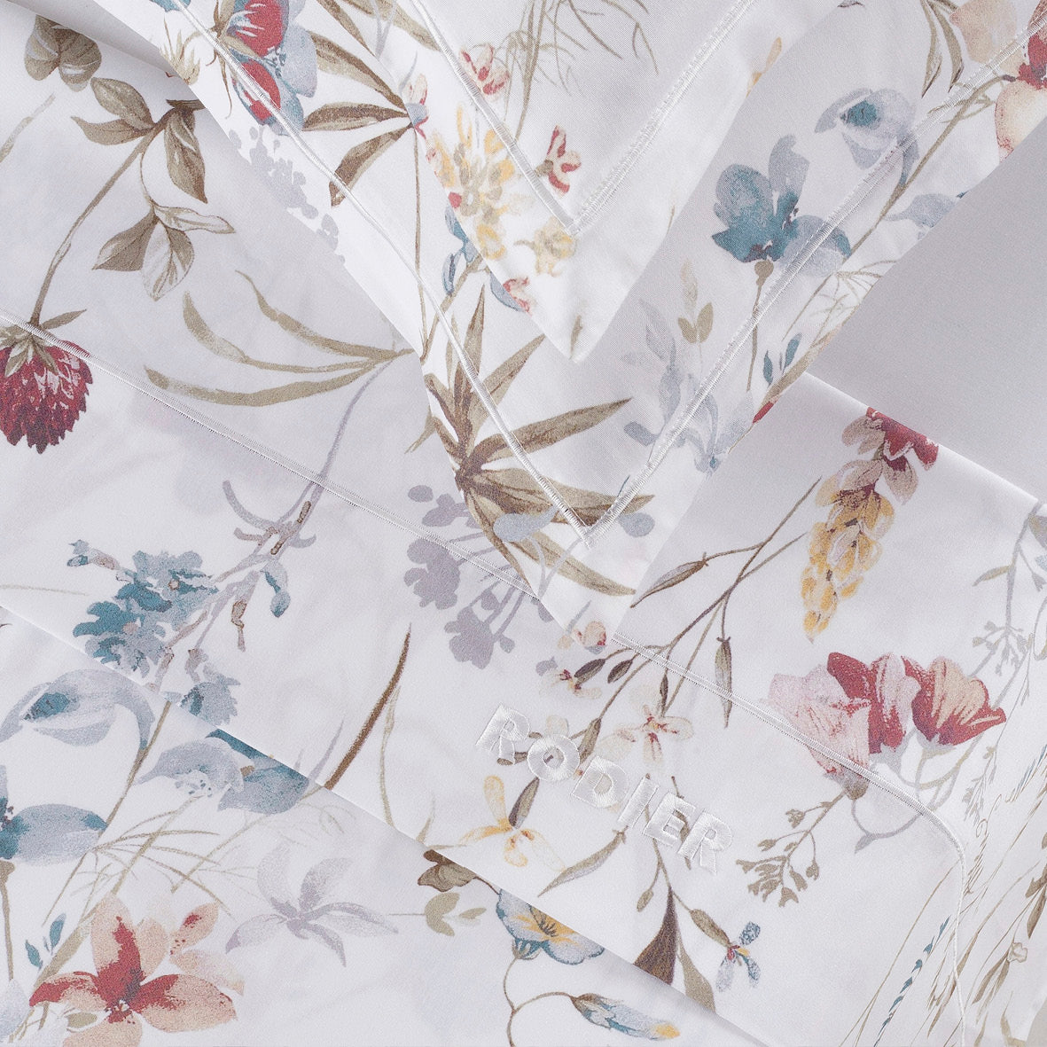 Ensemble de draps satin de coton - Colibri chantant Blanc