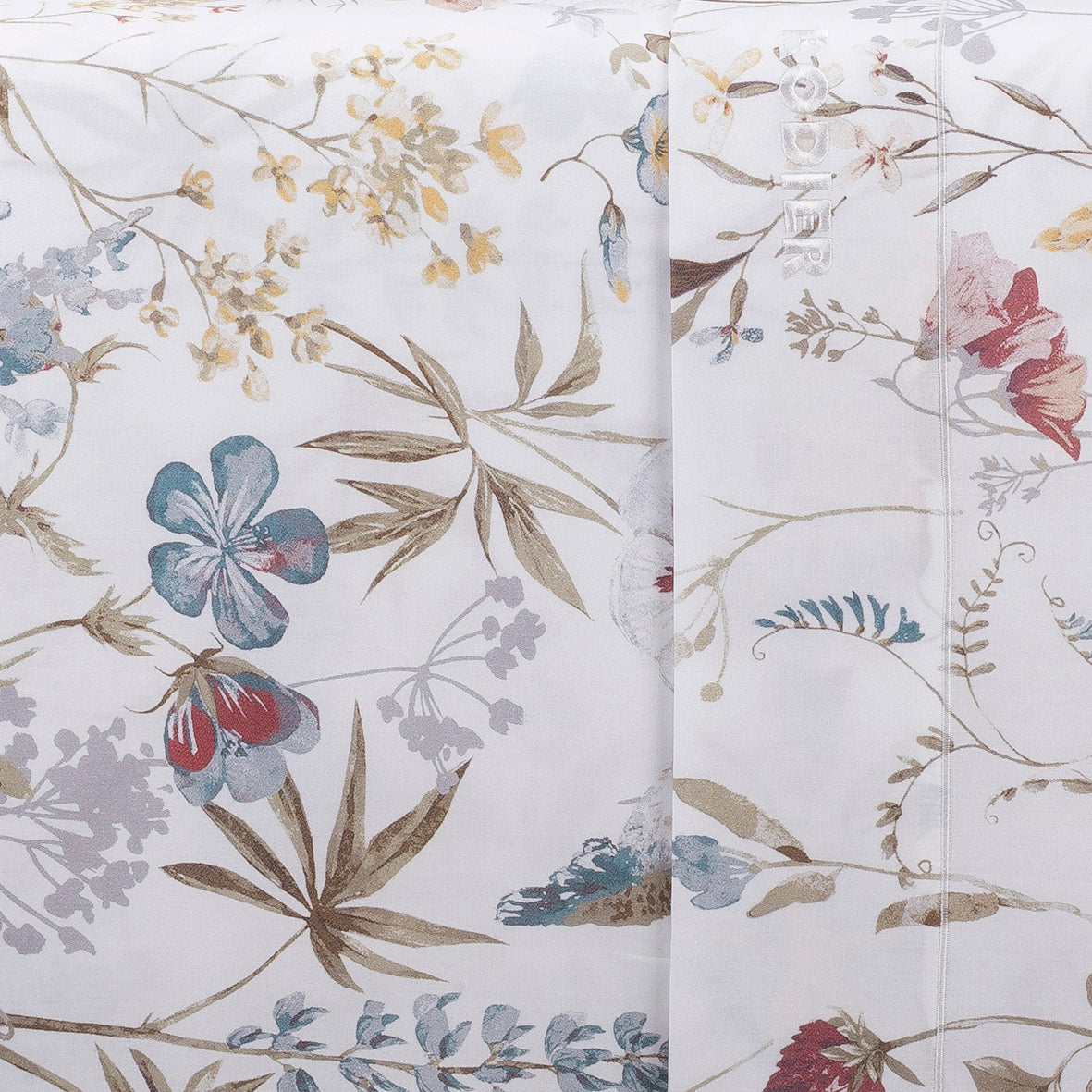 Drap plat satin de coton - Colibri chantant Blanc