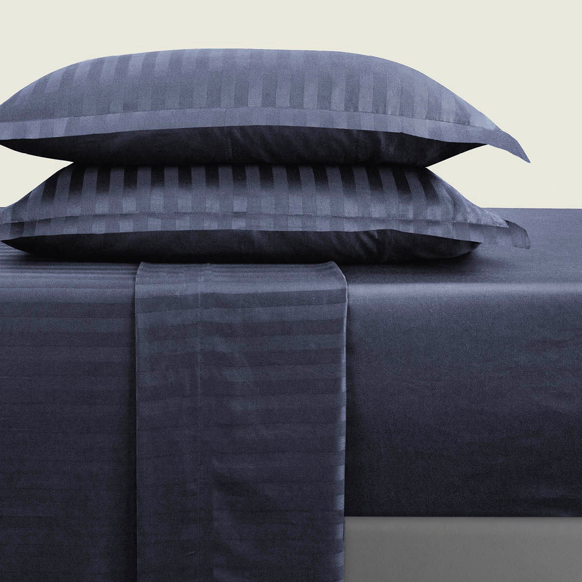 Fitted sheet cotton satin - Uni Blue 11