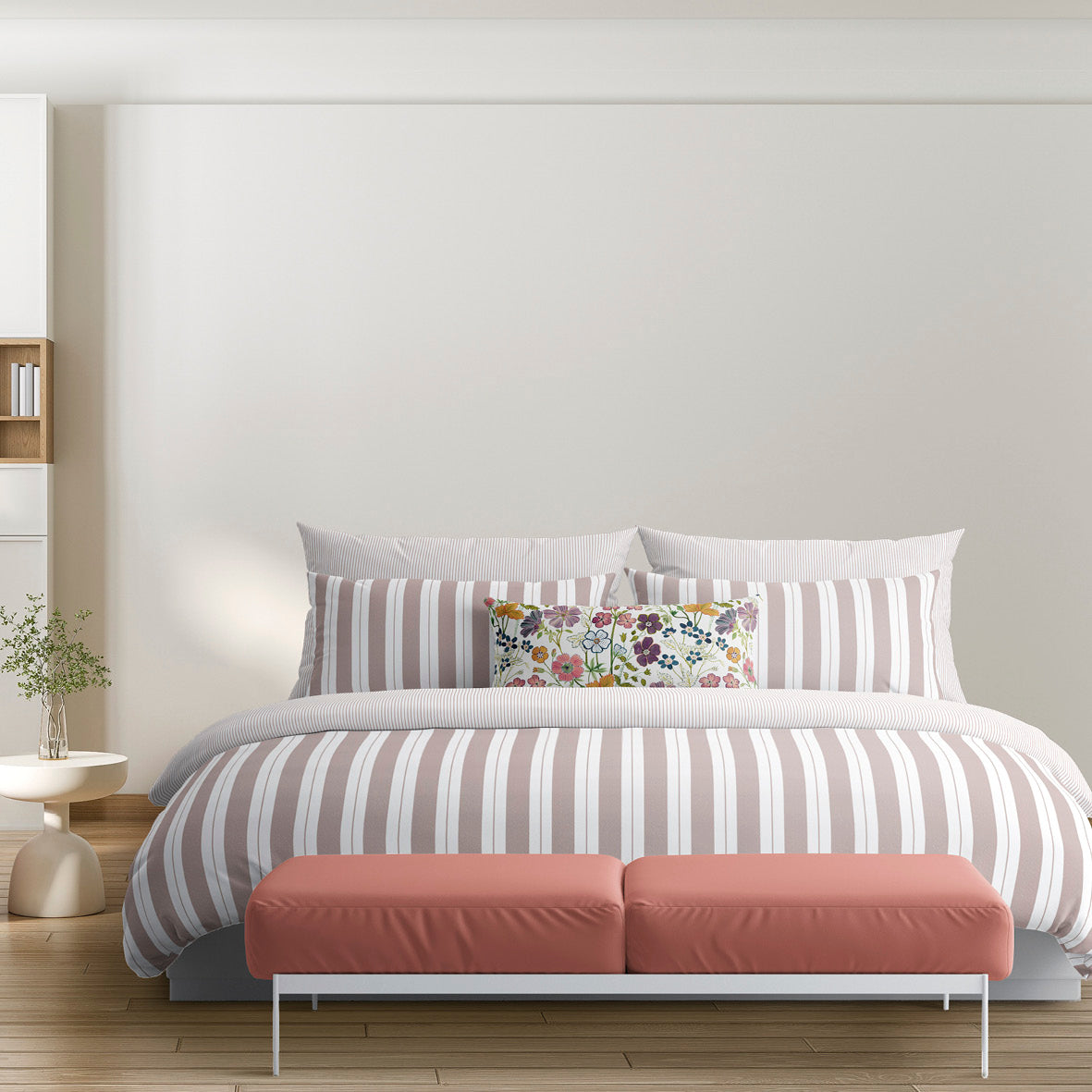 Sheet set cotton satin - Noémie Old pink