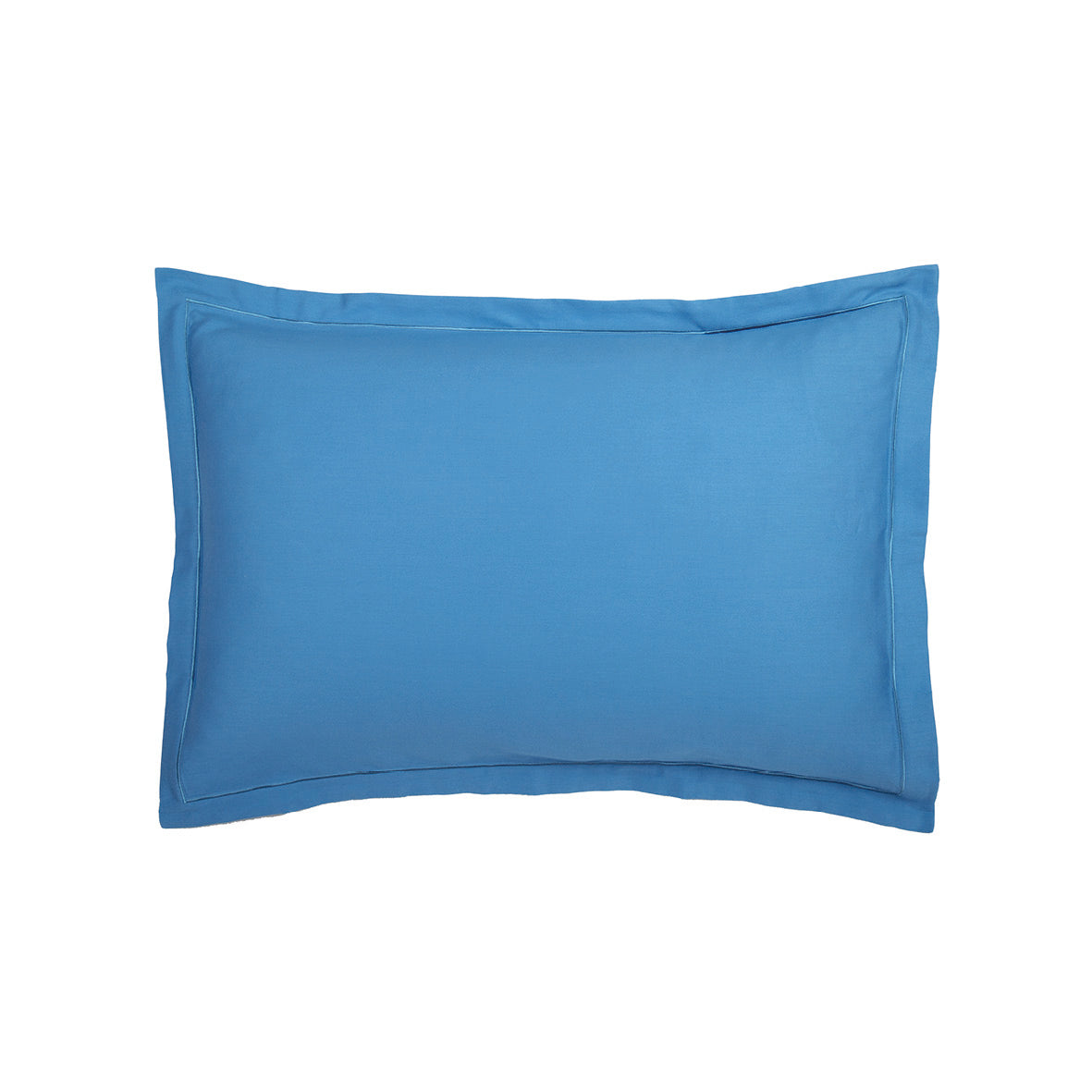 Taie d'oreiller satin de coton - Uni 1 baratta Bleu 05