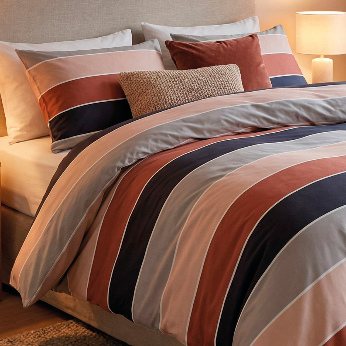 Duvet cover + pillowcase cotton satin - Nude naturel Brown