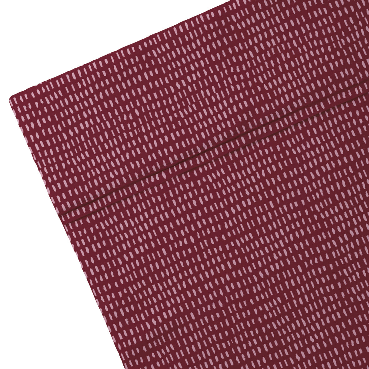 Flat sheet cotton satin - Dotty Burgundy