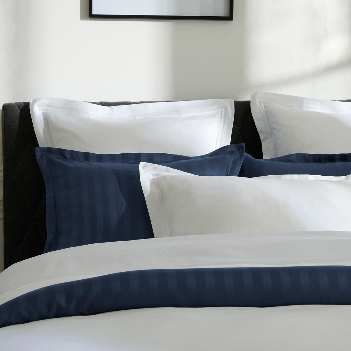 Drap plat satin de coton - Nice Blanc / Blanc