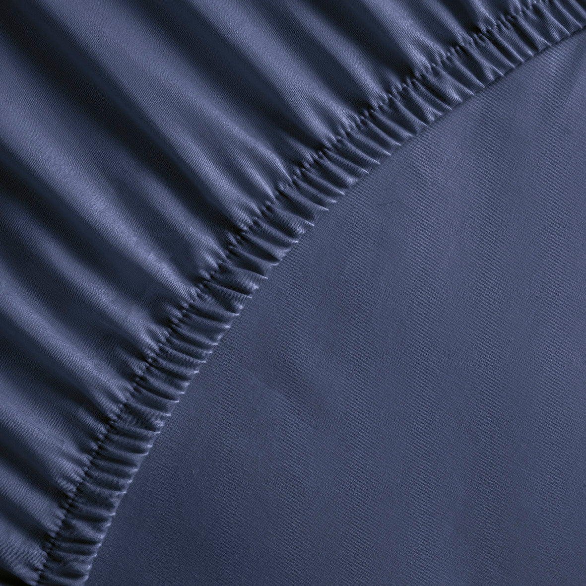 Fitted sheet cotton satin - Dark blue
