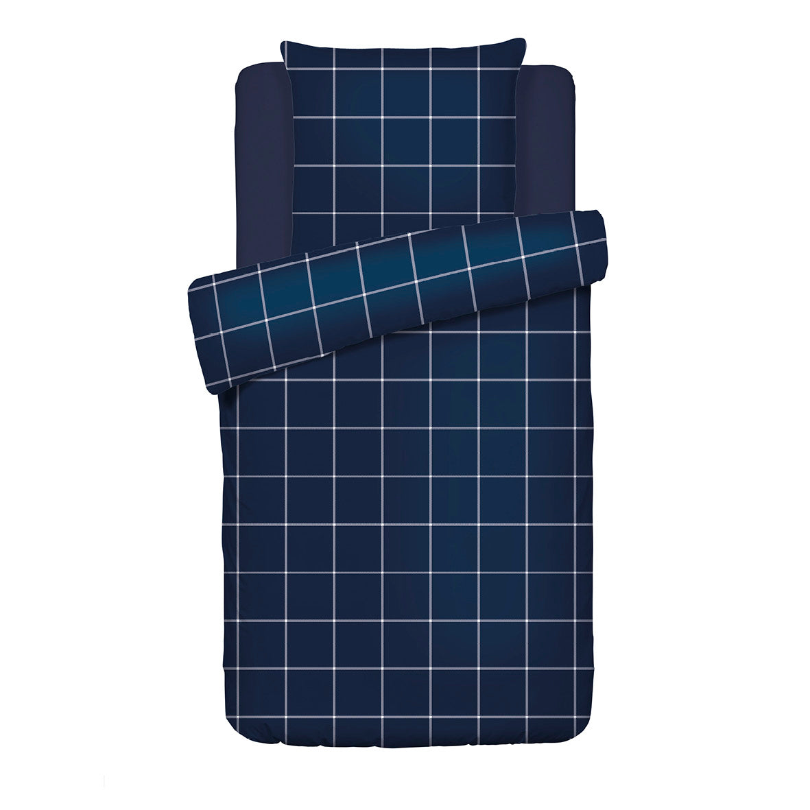 Duvet cover + pillowcase cotton satin - Amélia Dark blue
