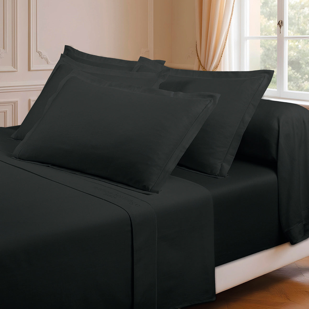 Ensemble de draps satin de coton - Uni 1 baratta Gris 03