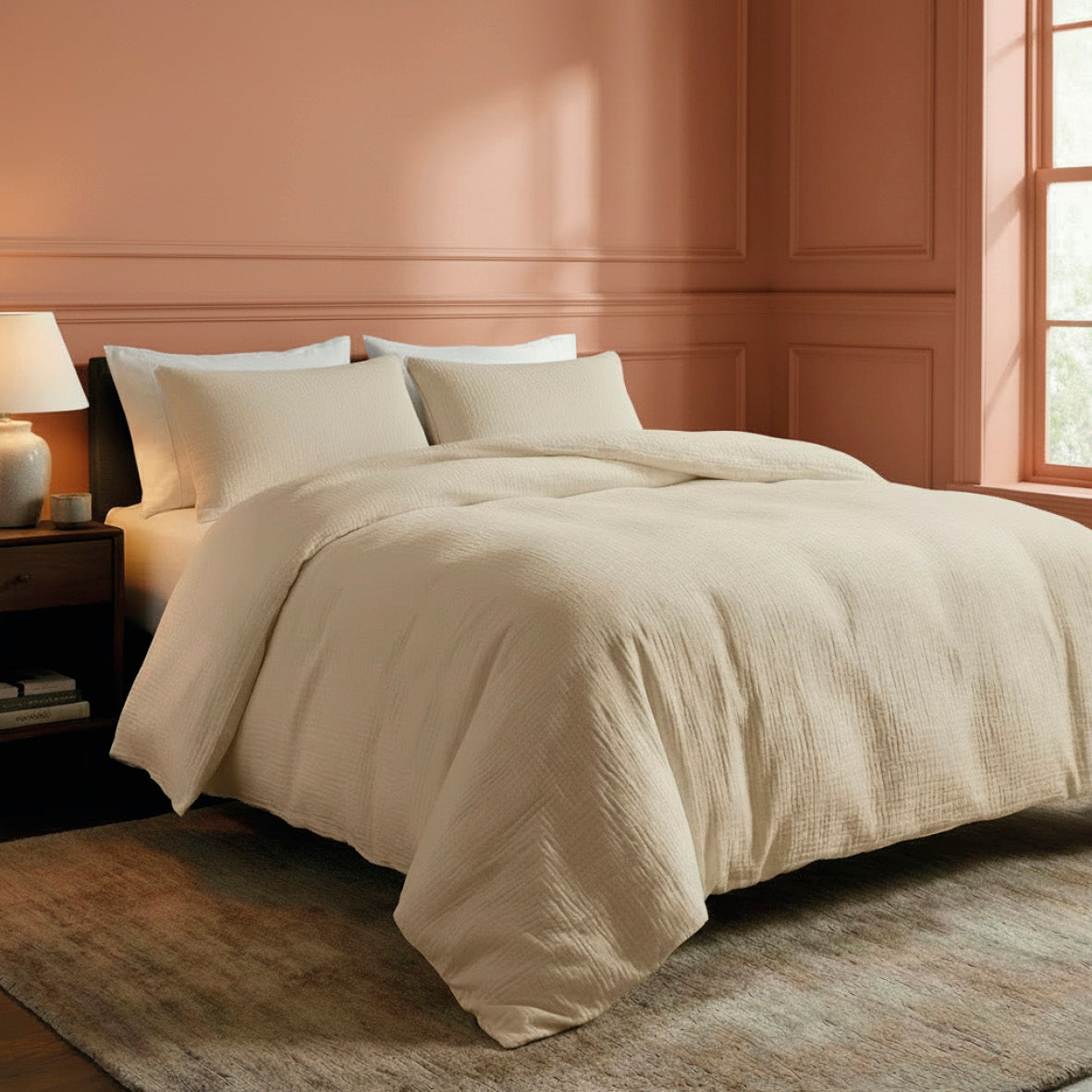 Duvet cover + pillowcase baby cotton gauze - Uni Taupe 07