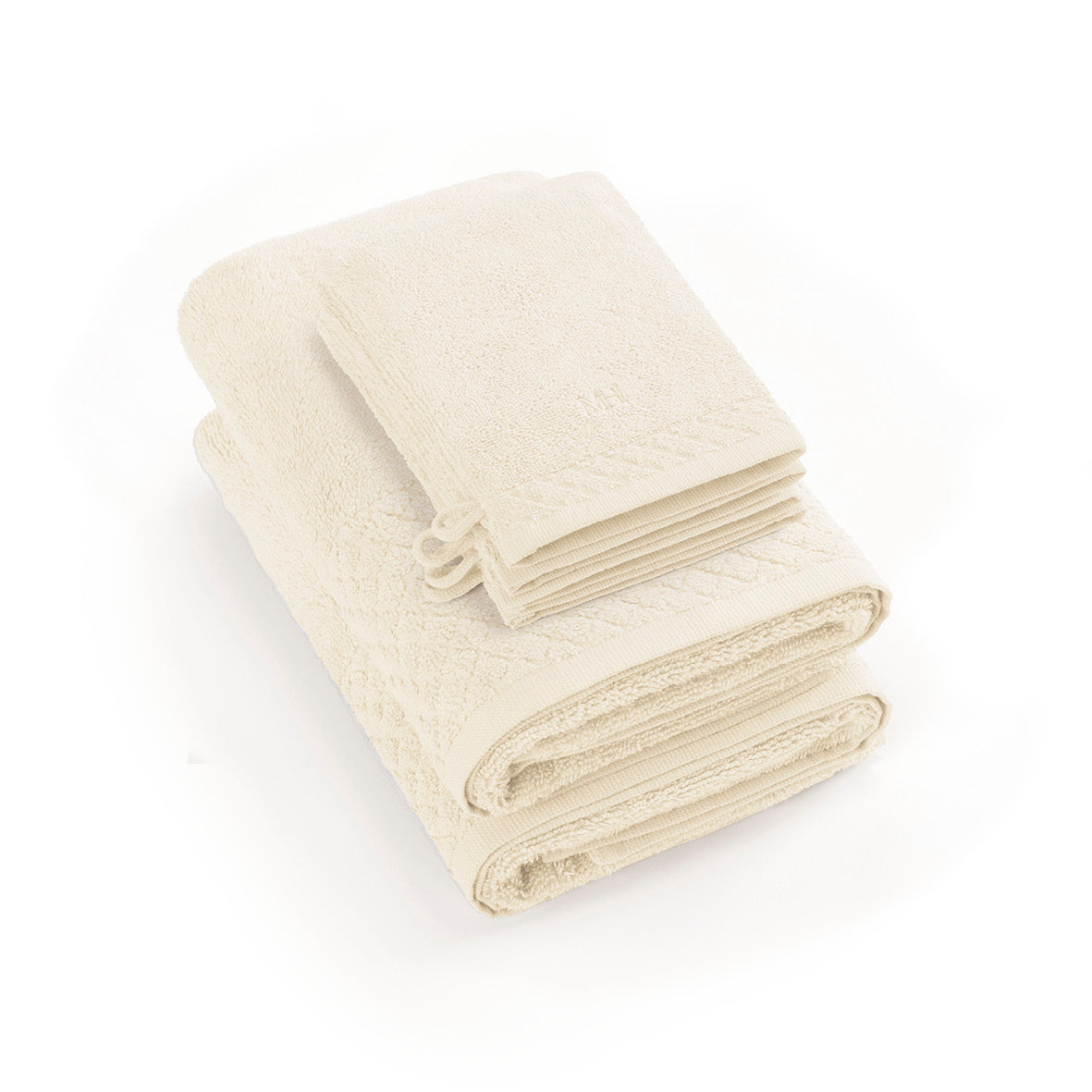 Complete bath linen set combed cotton LT - Eden - 6 pieces Ivory