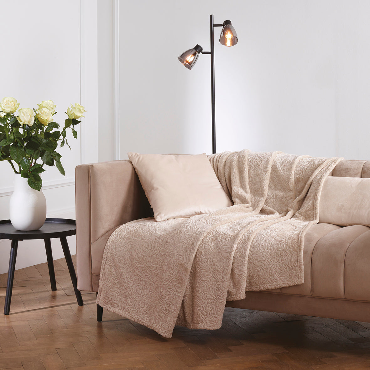 Maxi plaid Baroque Taupe - 180 x 220 cm