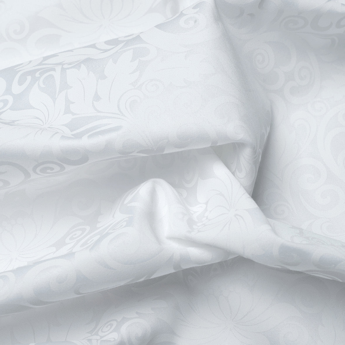 Duvet cover + pillowcase cotton satin - Mélodie impériale White
