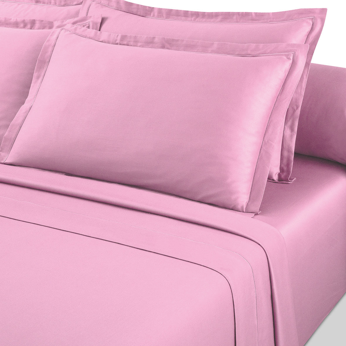 Drap plat satin de coton - Uni 1 baratta Rose 04