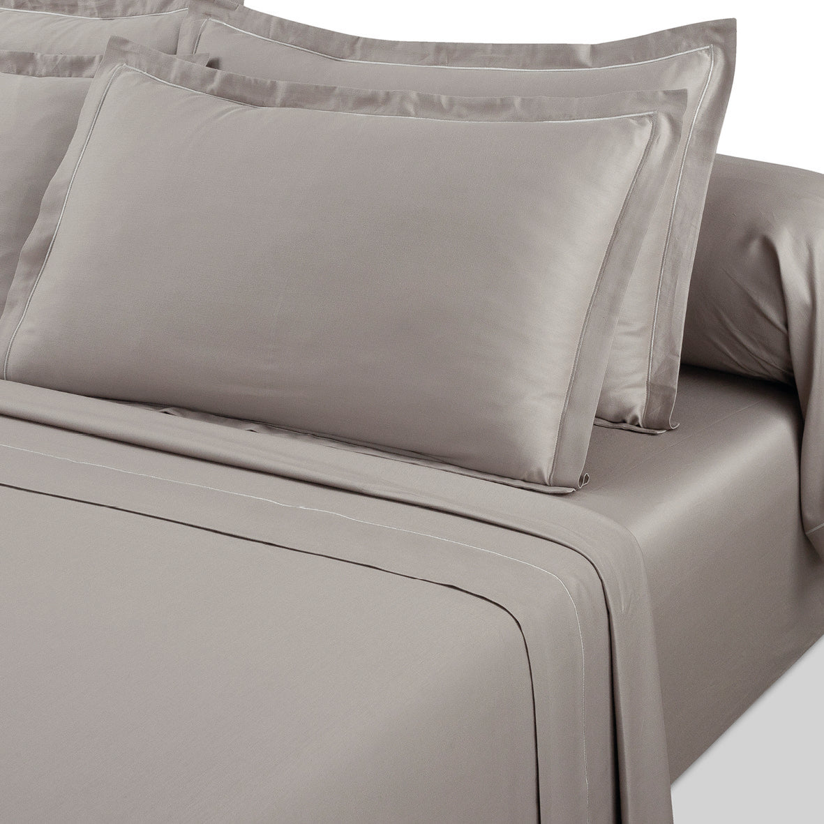 Ensemble de draps satin de coton - Uni 1 baratta Taupe 01