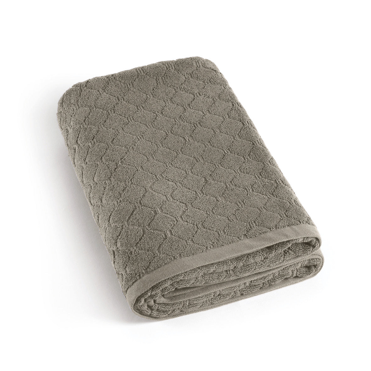 Drap de bain coton peigné Jacquard - Uni - 100 x 150 cm