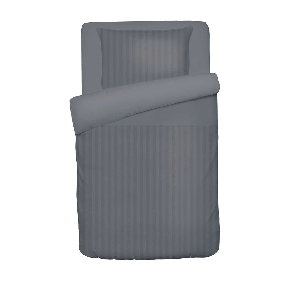 Duvet cover + pillowcase baby cotton satin dobby stripe woven baby - Dark Grey 80 x 120 cm + 35 x 45 cm