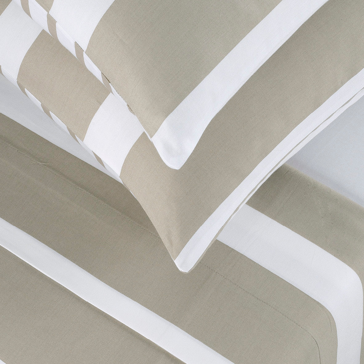 Sheet set cotton satin - Marinière Taupe