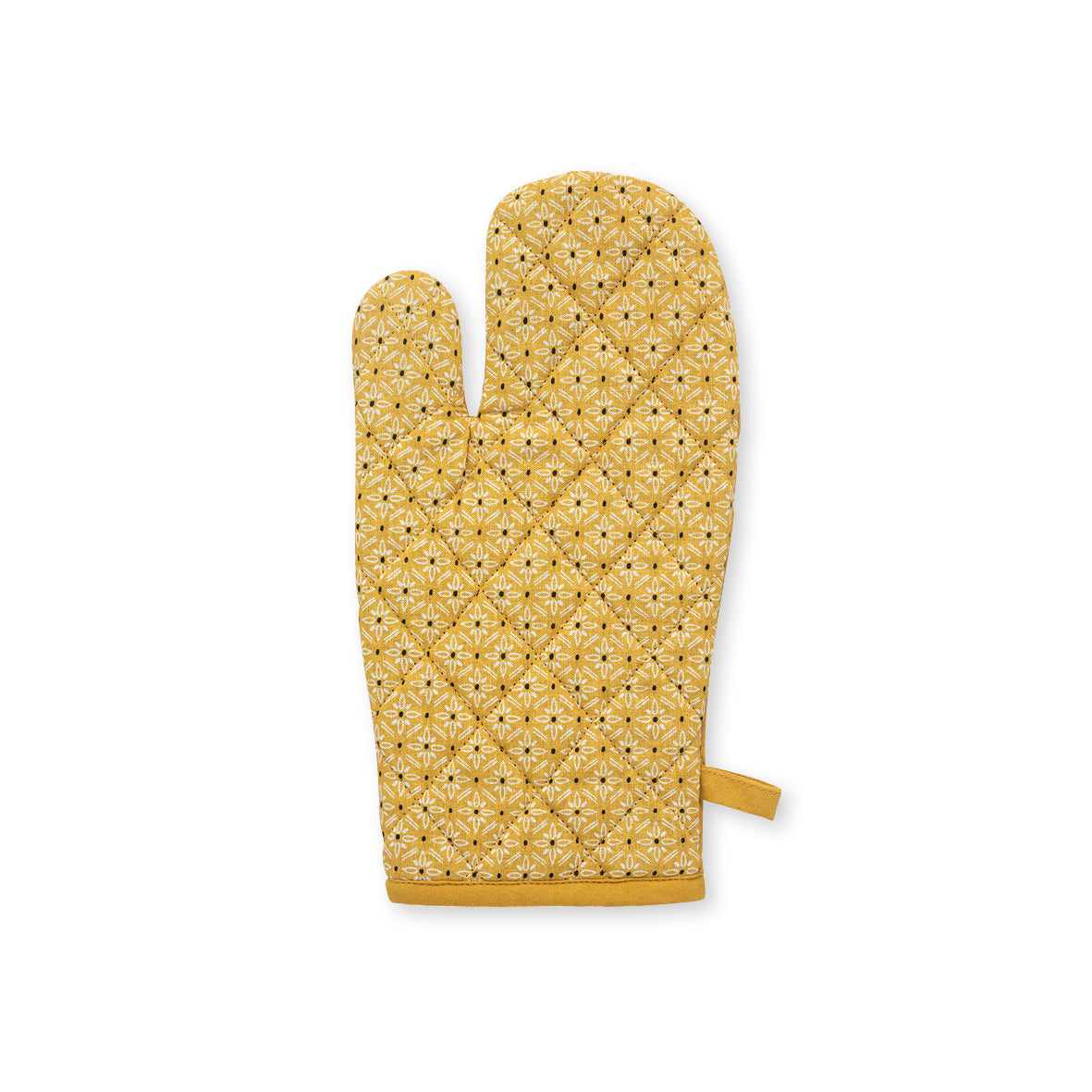 Set of oven mitt and pot holder Ochre - 32 x 20 cm + 20 x 20 cm