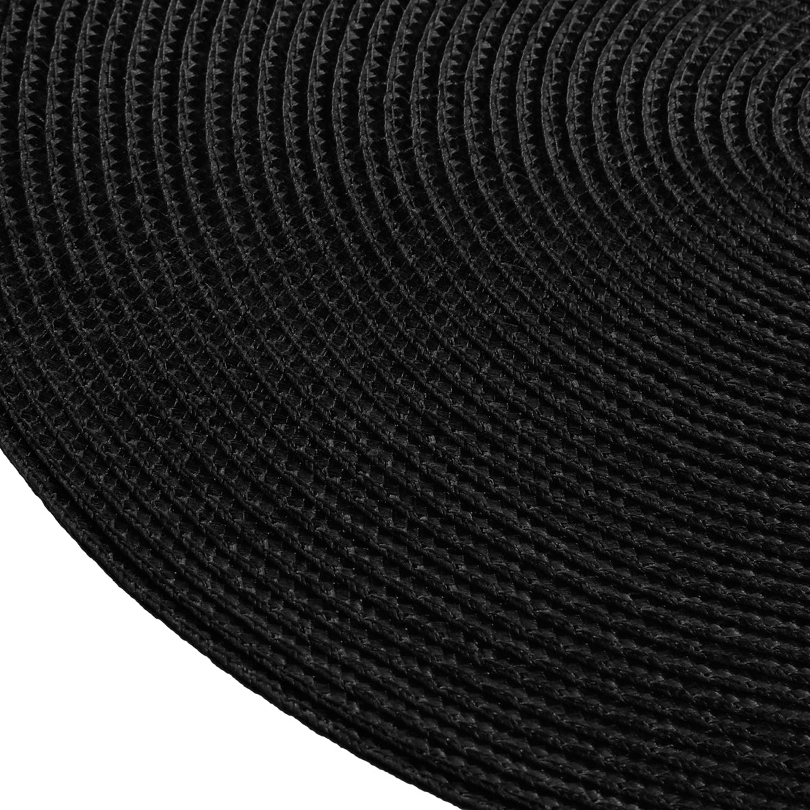 Round braided placemat Black - 38 x 0,2 cm