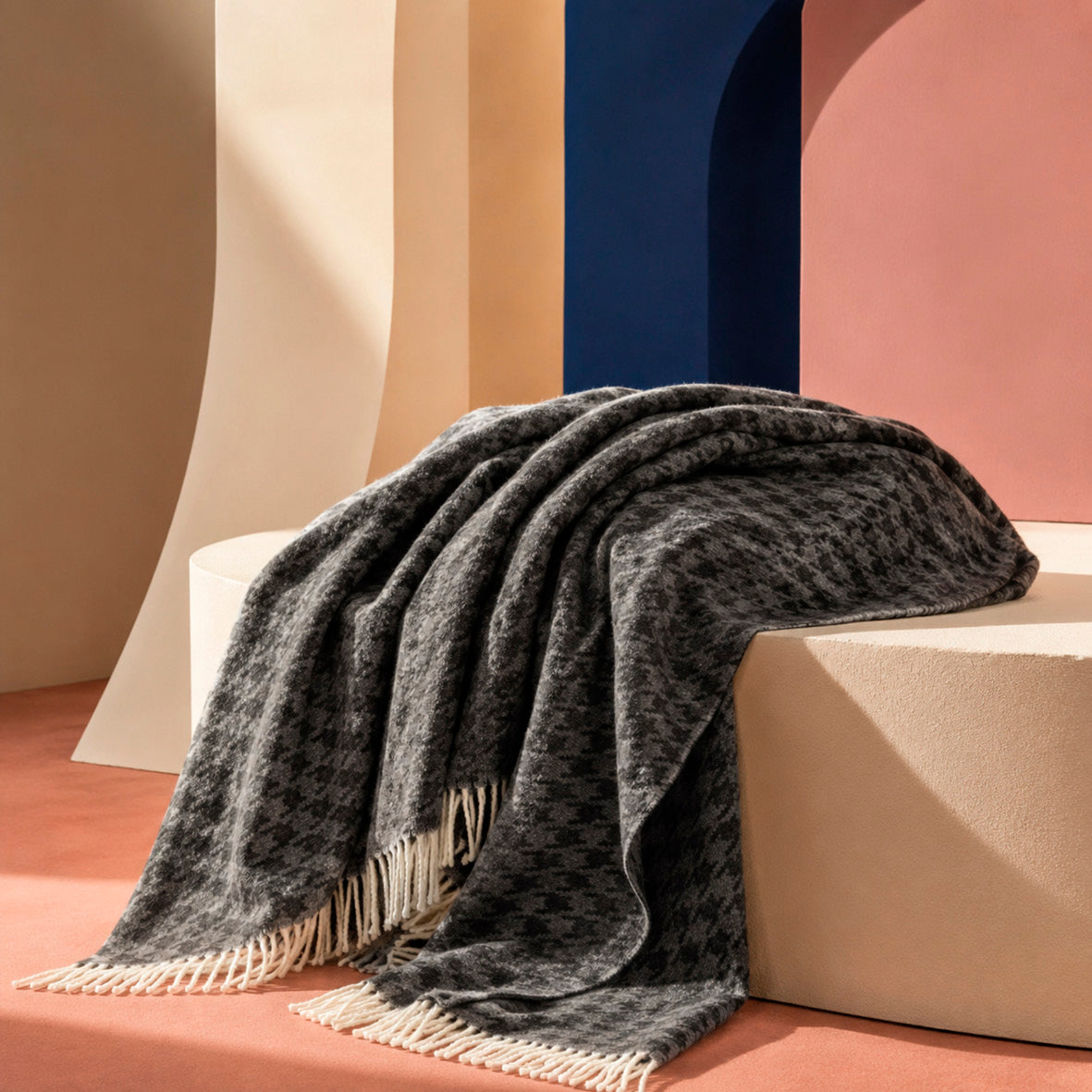 Woven plaid - Pied de poule Black / Dark grey
