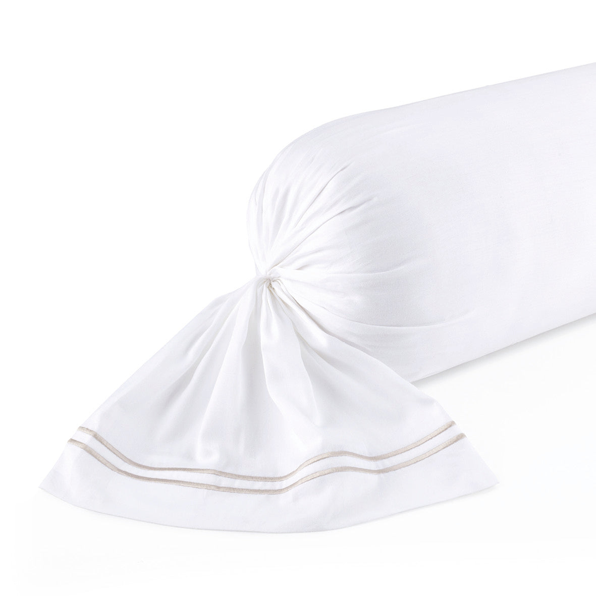Pillowcase(s) cotton satin - Annecy Taupe / White