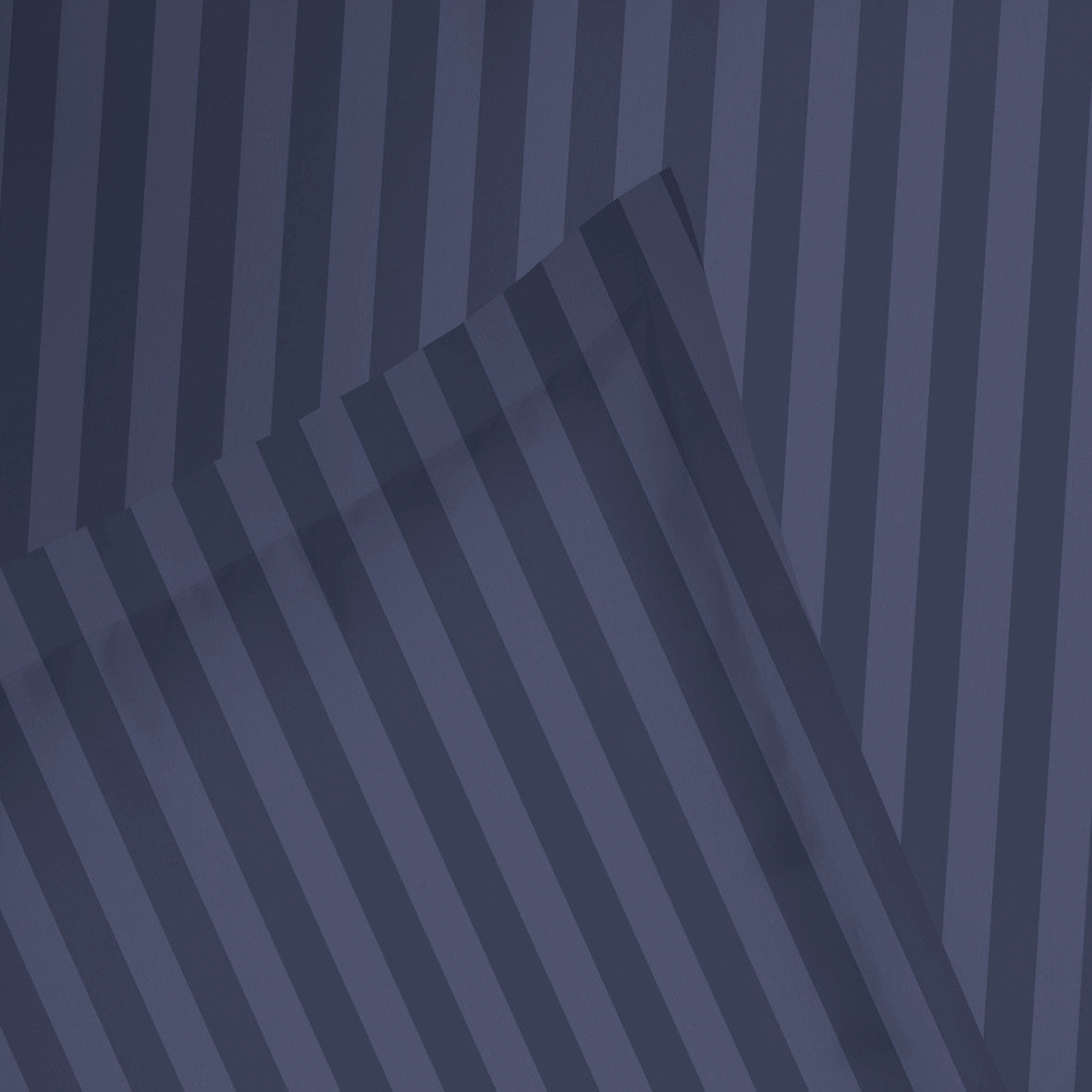 Flat sheet cotton satin dobby stripe woven - Dark blue