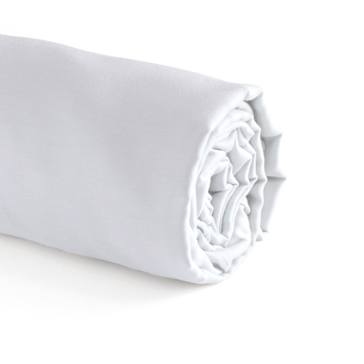 Fitted sheet cotton satin - White