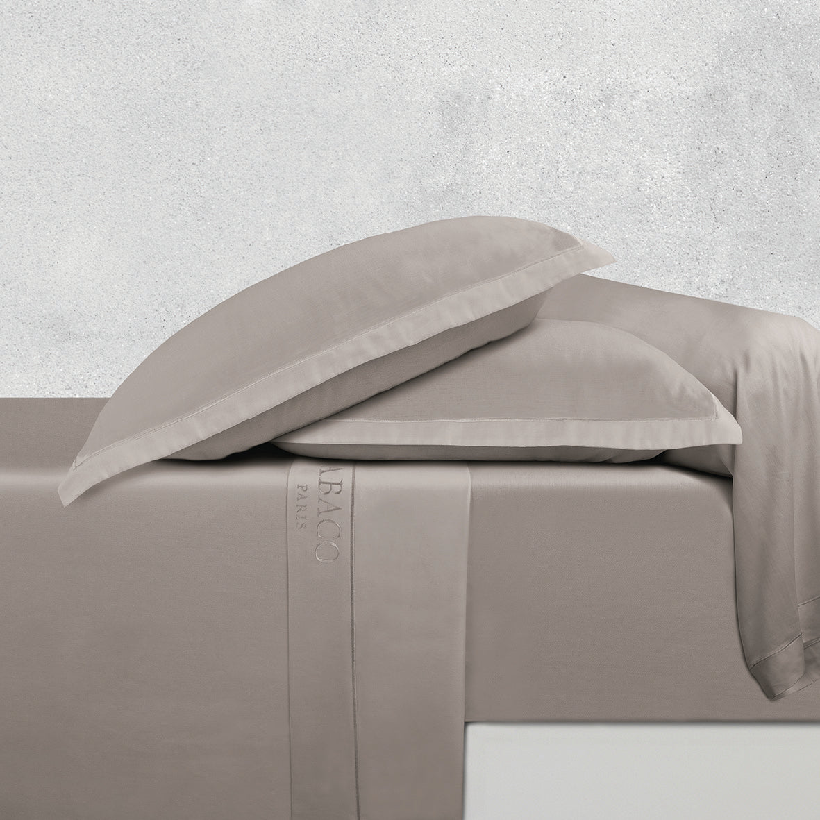 Ensemble de draps satin de coton - Uni 1 baratta Taupe 01