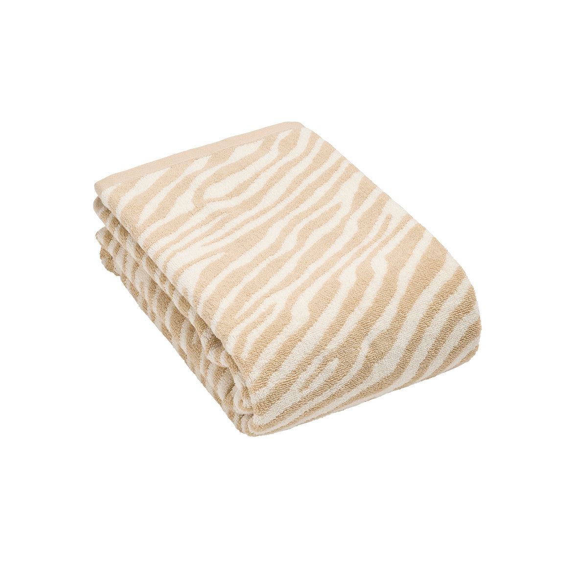 Bath towel combed cotton Jacquard - Rayure zebra Taupe