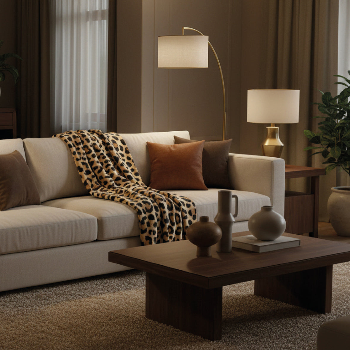 <p>Plaid en polaire Nocta Brun - 180 x 220 cm</p>