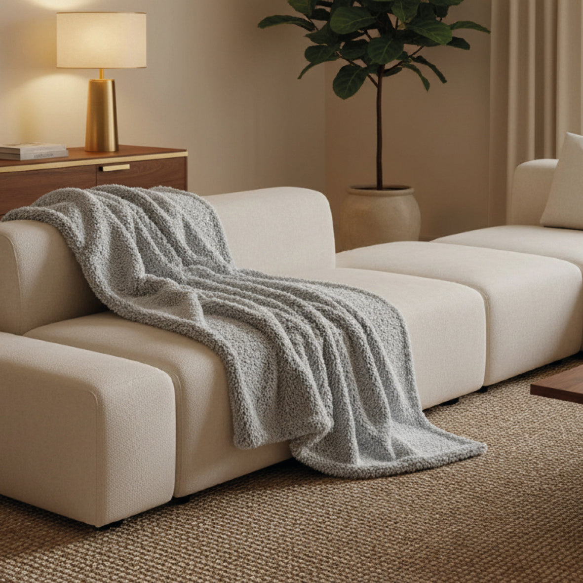 <p>Plaid teddy Gris clair - 130 x 170 cm</p>