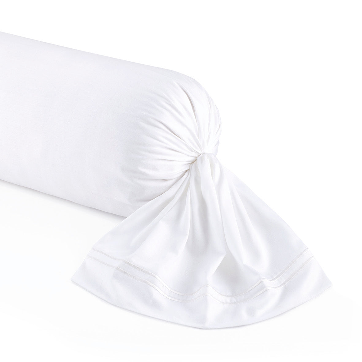 Pillowcase(s) cotton satin - Biarritz White / White 43 x 210 cm