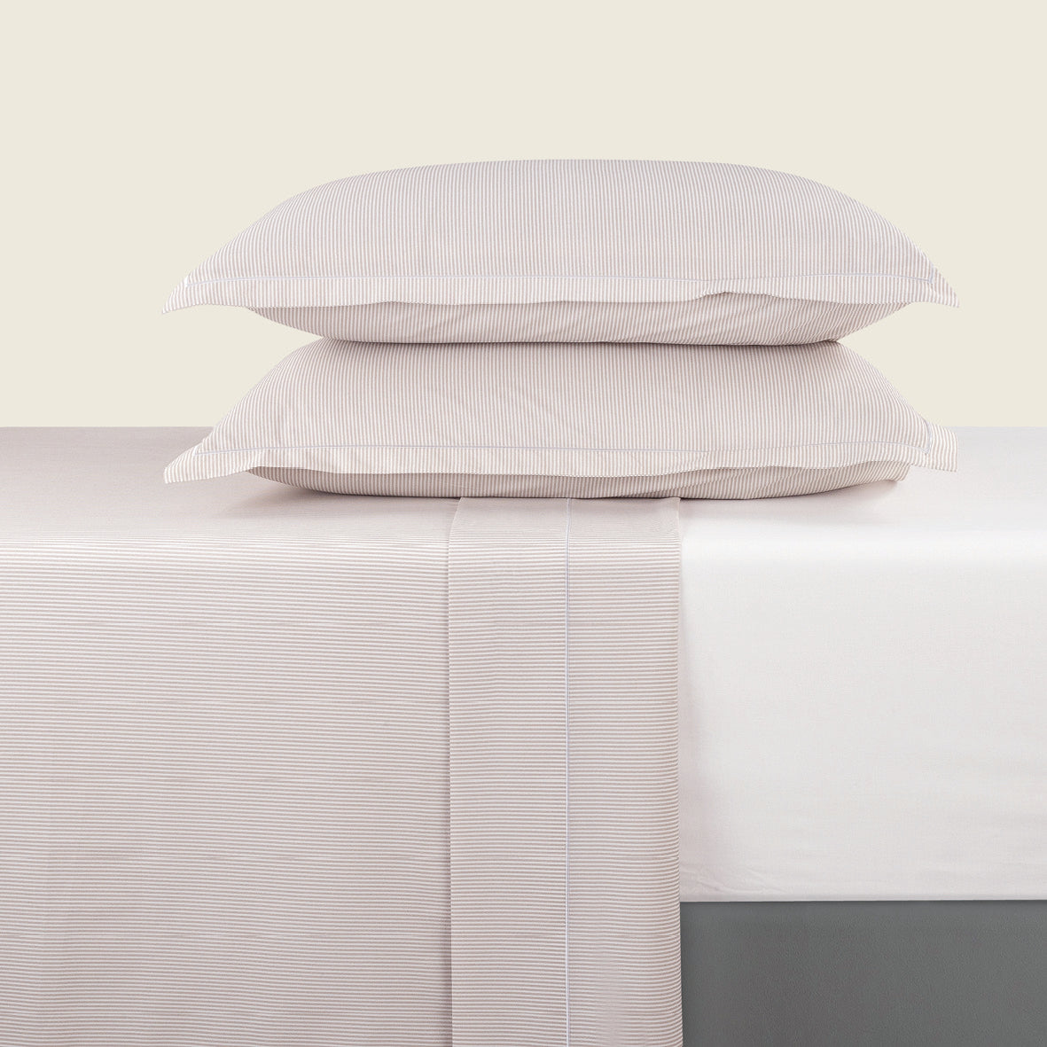 Sheet set cotton percale - Grenoble Taupe