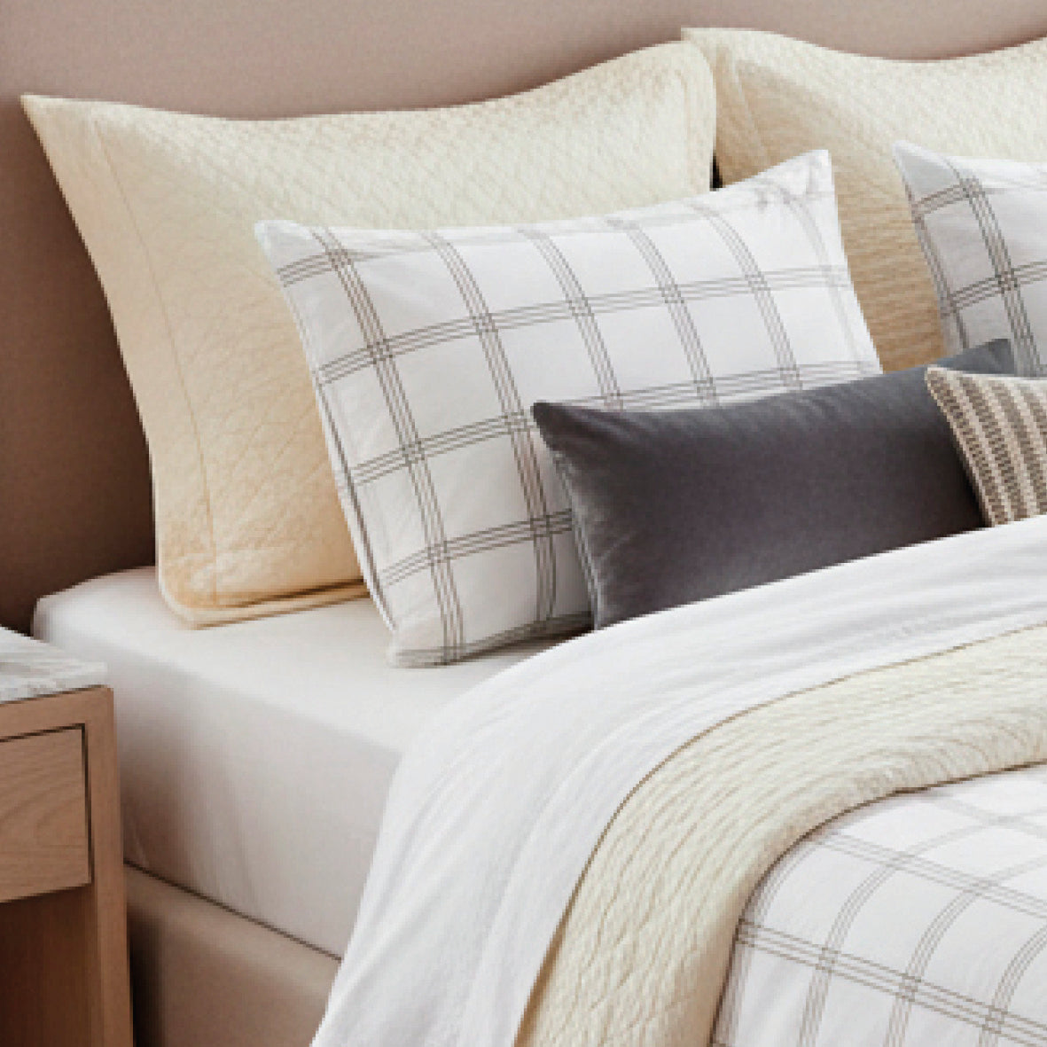 Pillowcase cotton satin - Apolline Taupe