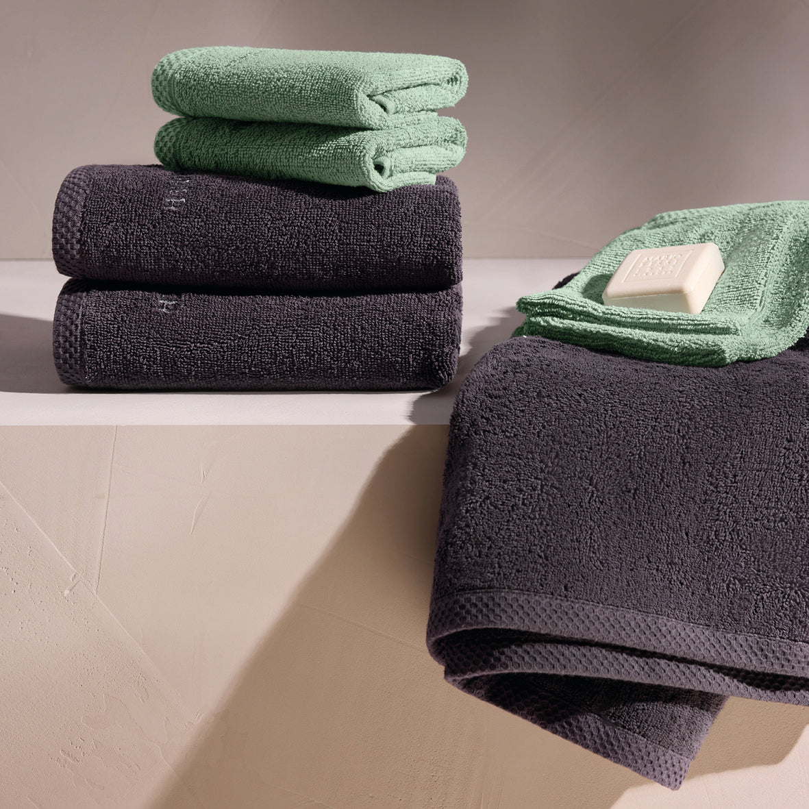 Complete bath linen set combed cotton LT - Oasis - 12 pieces