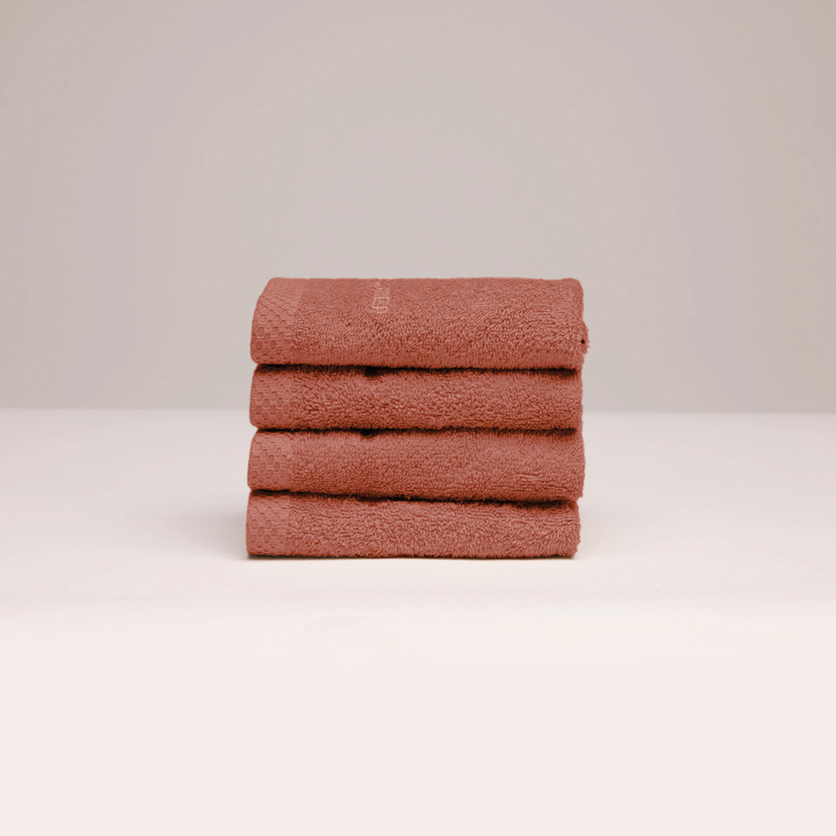 Guest towel combed cotton LT - Oasis - 4 x (30 x 30 cm) Terracotta