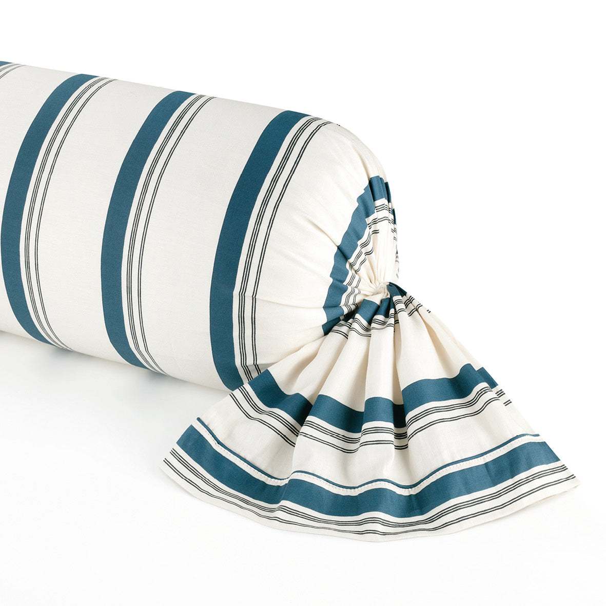 Pillowcase cotton satin - Mateo White / Blue 43 x 210 cm
