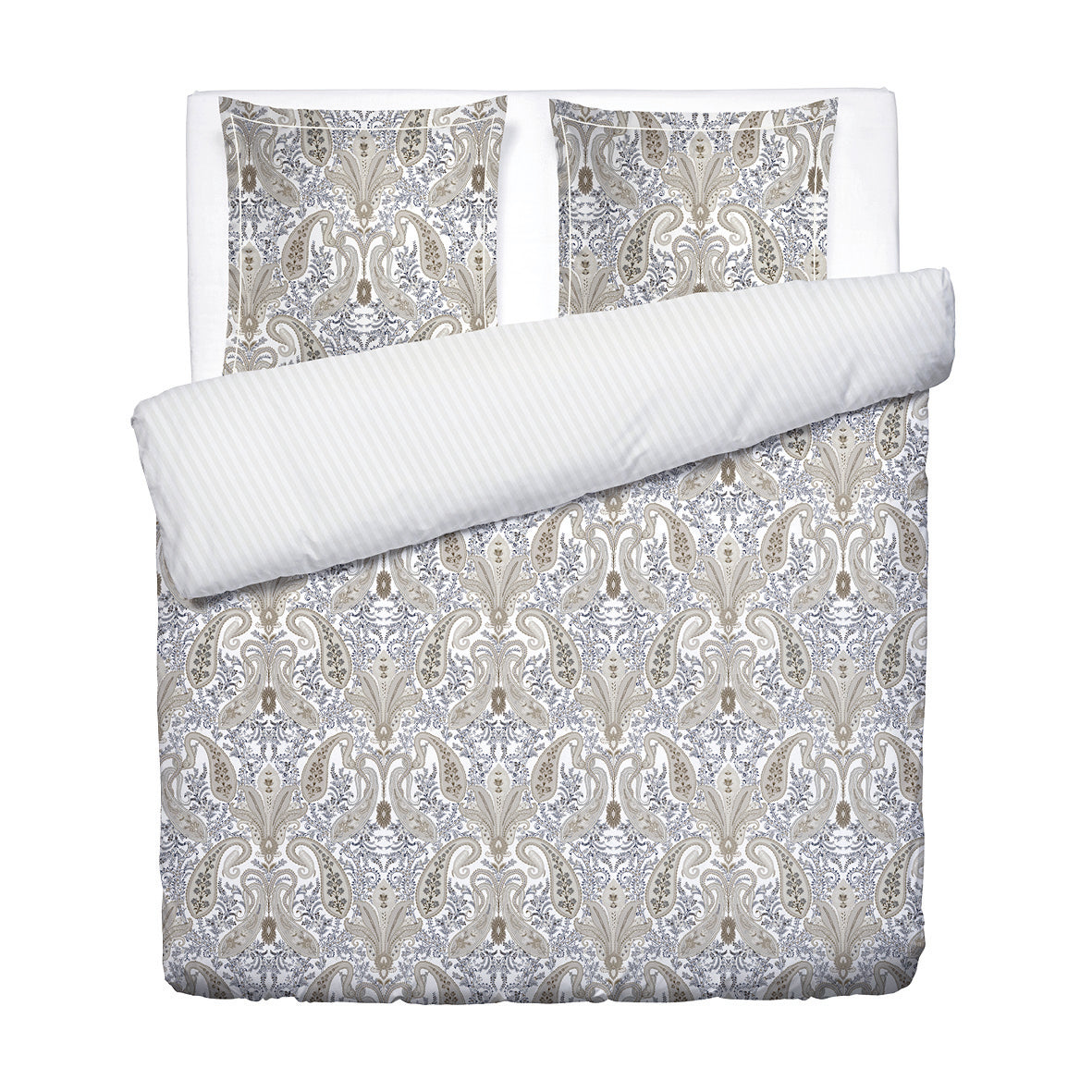 Duvet cover + pillowcase cotton satin - Palais oriental Taupe