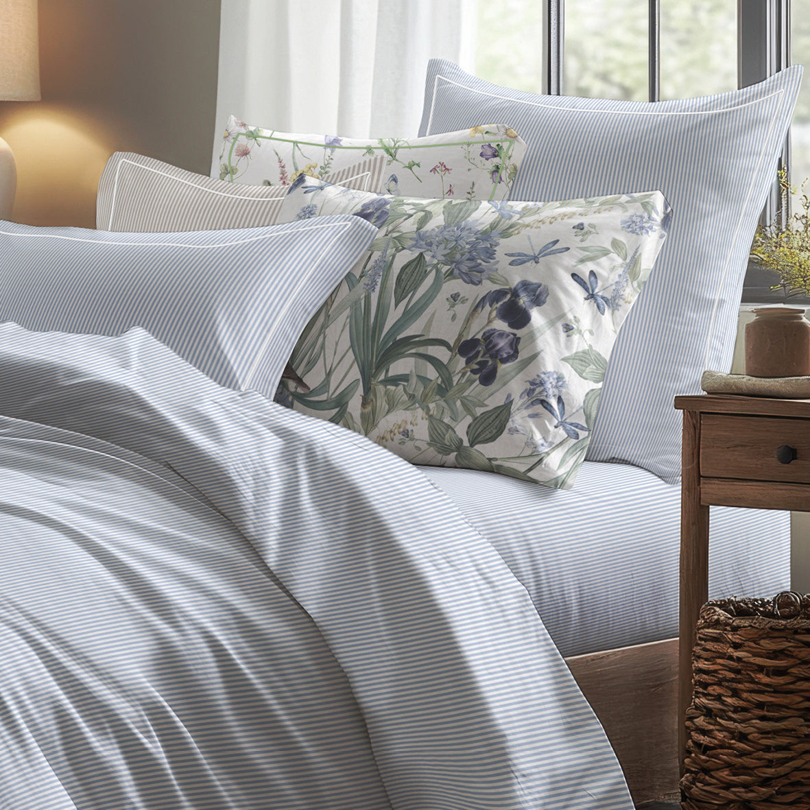 Sheet set cotton percale - Aix-Marseille Light blue