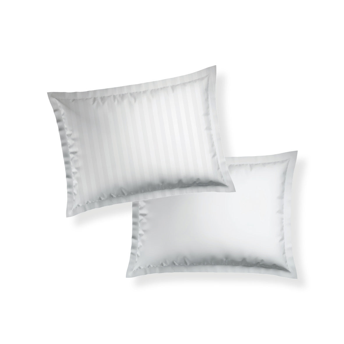 Pillowcase(s) cotton satin dobby stripe woven - White