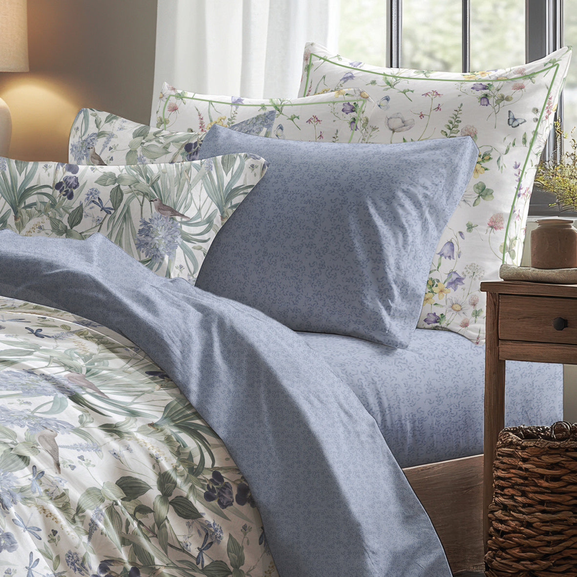 Sheet set cotton satin - Jardin du paradis White