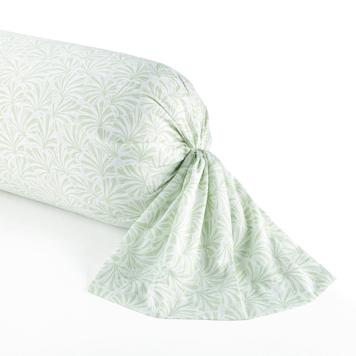 Taie d'oreiller satin de coton - Feuilles d'amour Vert