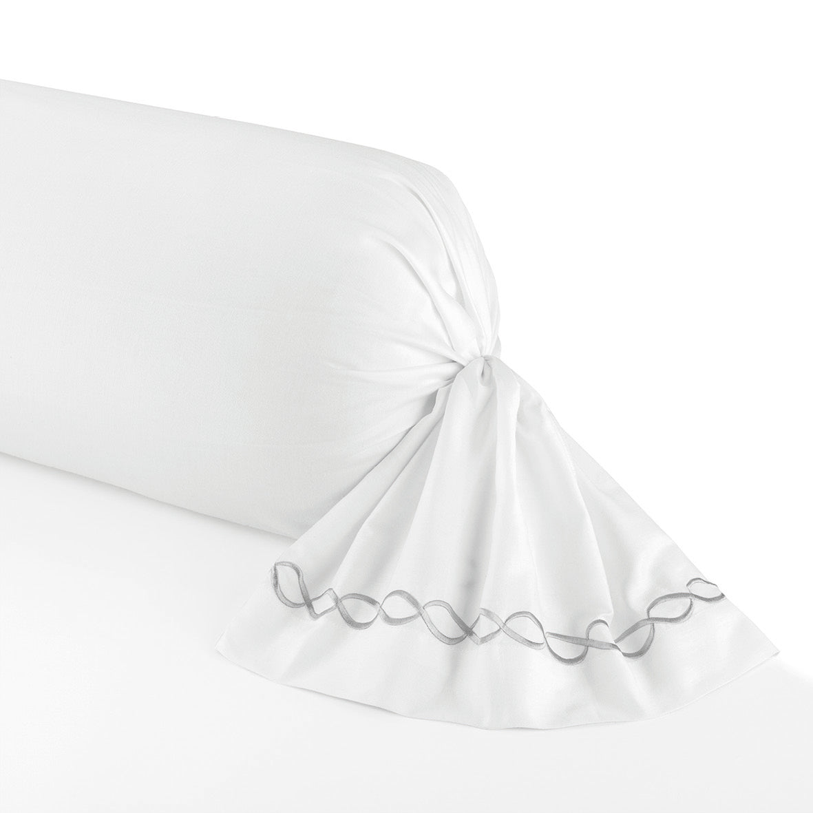 Pillowcase cotton satin - Douceur royale Grey / White 43 x 210 cm