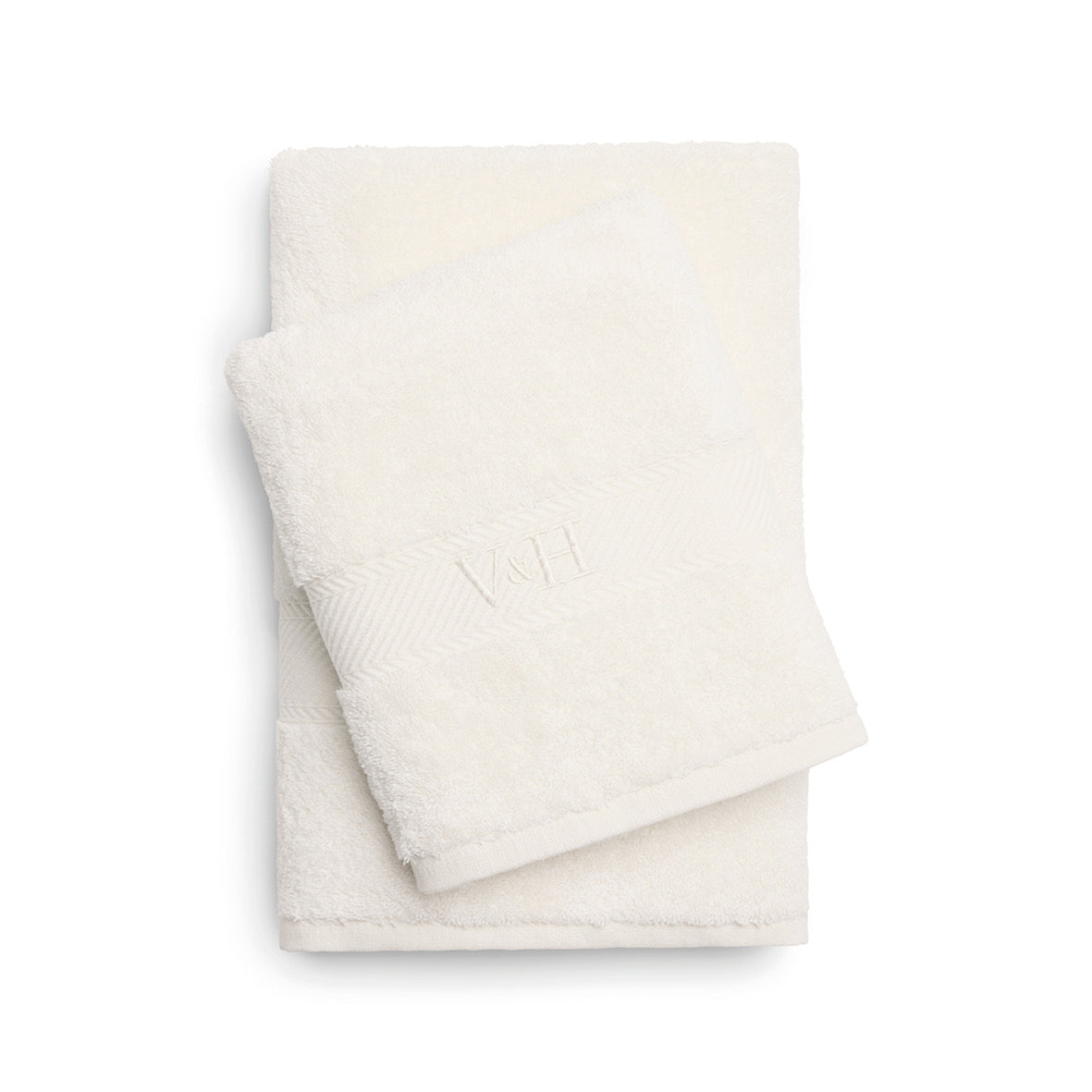 Hand towel + bath towel combed cotton - Nuage - 50 x 100 cm + 70 x 140 cm White