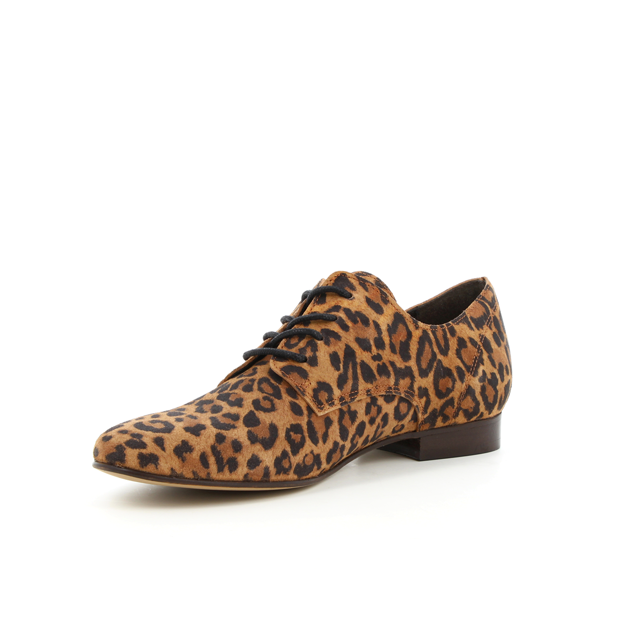 Derbies en cuir Asphalte Léopard