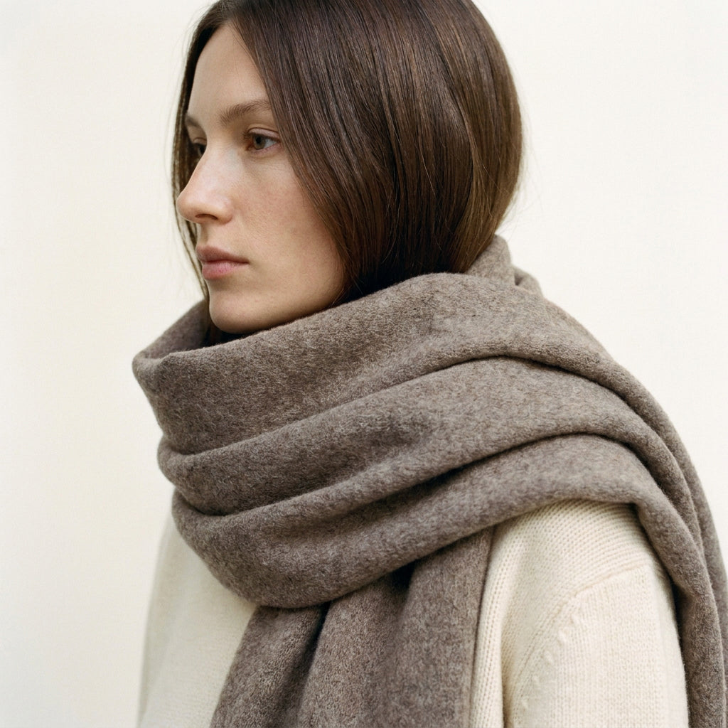 Long cashmere scarf - Taupe